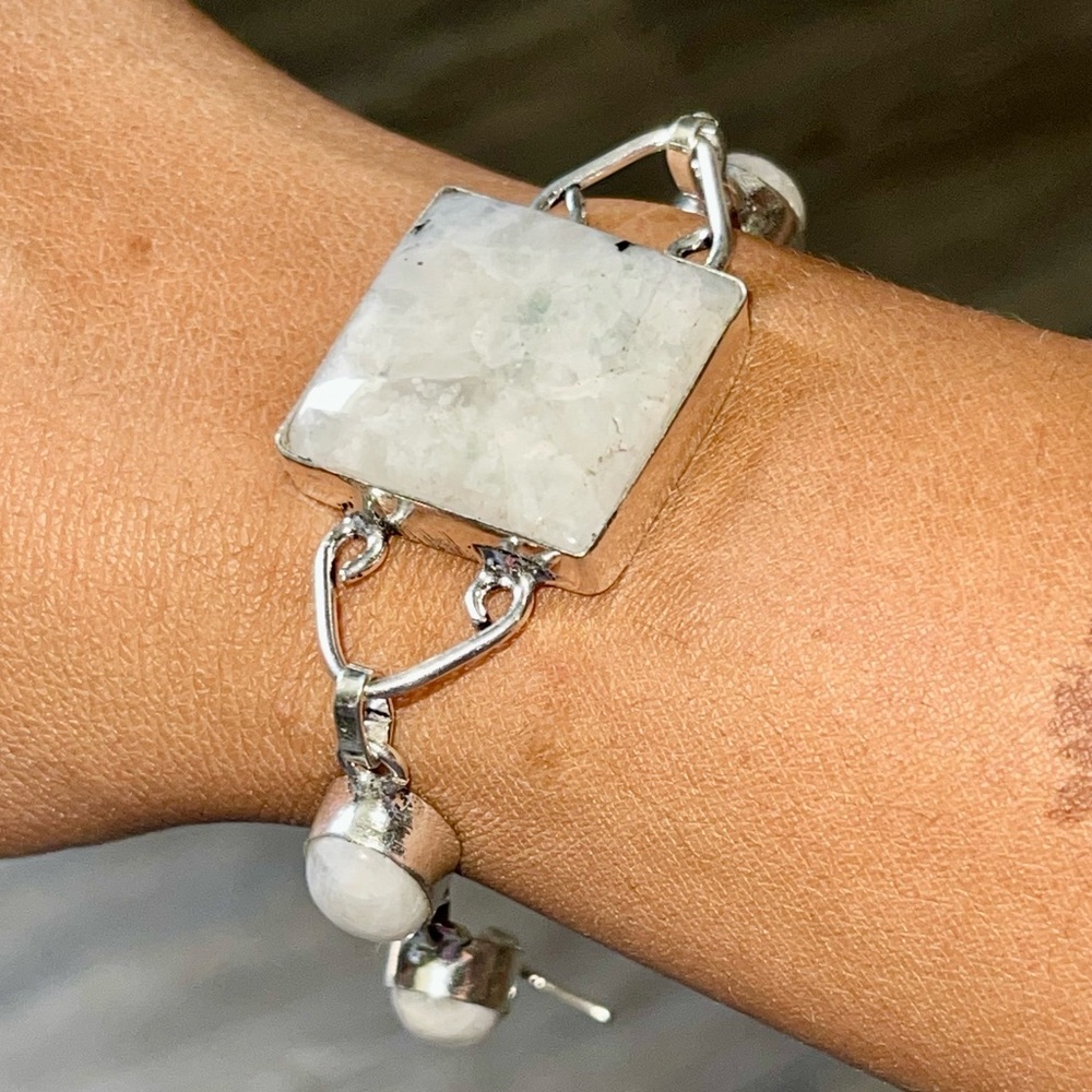 A Crown Chakra Crystal, Rainbow Moonstone Bracelet